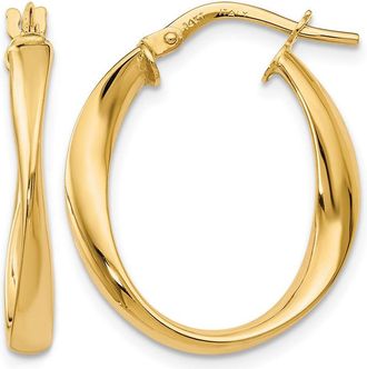 Diamond2Deal 14K Yellow Gold Fancy Hoop Earrings