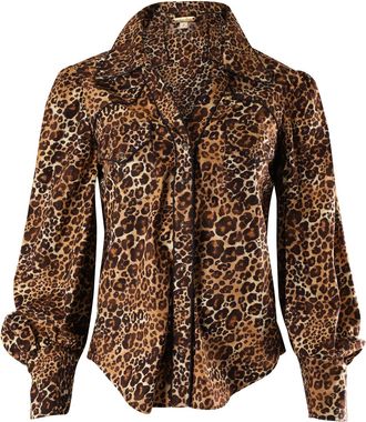 Johanna Ortiz Leopard Print Shirt in Animal Print Cotton