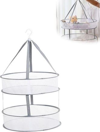 OEM Red De Secado De Ropa, Rotaci&oacute;n De 360&deg;, Plegable De Doble Capa, Para Secar Ropa, Flores Y Especias (80 X 48 Cm)