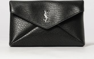 Saint Laurent Portadocumenti Envelope in pelle di agnello con monogramma YSL
