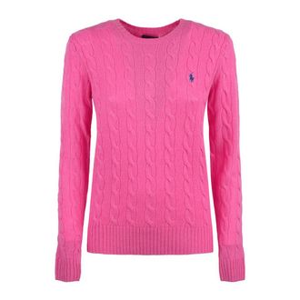 Ralph Lauren Fuchsia Wool And Cashmere Cable-Knit Crew-Neck Sweater