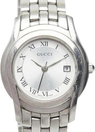 Gucci Pre-owned Watches, female, Gray, Size: ONE SIZE Pre-owned Stainless Steel Watch