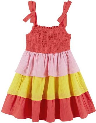 Andy & Evan Kids Tiered Ruffle Dress in Red Multi at Nordstrom, Size 2Y