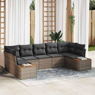 vidaXL Vidaxl - Conjunto De Sof&aacute; De Jard&iacute;n 7 Pcs Gris 289 X 154 X 85 Cm