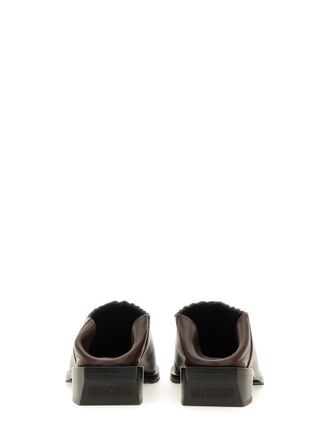 Moschino Cuban Heel Leather Flat - Brown