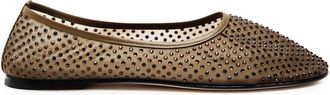 Dear Frances Balla Crystal-embellished Mesh Ballet Flats - Brown - 37 (IT37 / UK4)