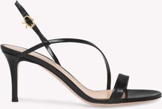 Gianvito Rossi Manhattan 70 Sandal in Black Leather at Nordstrom, Size 39.5