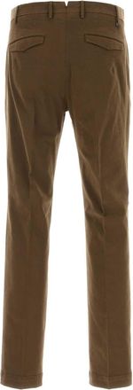 Pantaloni Torino Mens Brown Stretch Cotton Pant Castoro Exterior: Elastane Pantaloni Trousers