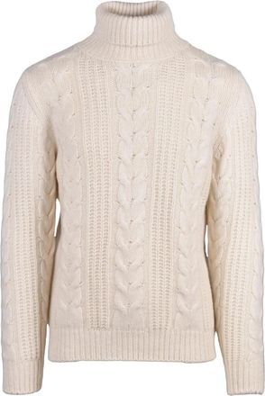 Eleventy Cashmere Silk Blend High Neck Sweater with Textured Knit