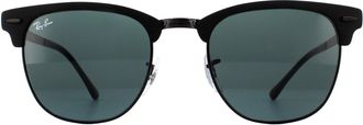 Ray-Ban Round Matte Black Grey Clubmaster Metal RB3716 Sunglasses