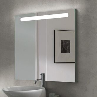 Emuca Espejo De Ba&ntilde;o Pegasus Con Iluminaci&oacute;n Led Frontal, Rectangular 600x700mm, Ac 230v 50hz, 6w, Aluminio Y Cristal - Emuca