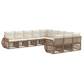 vidaXL Conjunto De Sof&aacute;s De Jard&iacute;n 11 Pcs Beige Y Blanco Crema Vidaxl
