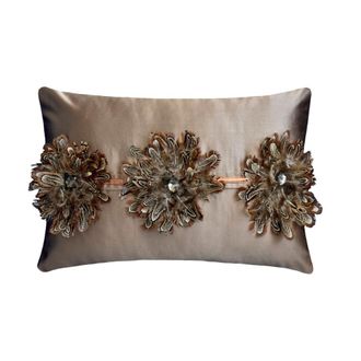 OEM Funda De Almohada Lumbar Decorativa Homecentric, 30 X 56 Cm, Color Marr&oacute;n Satinado, Rectangular, Ideal Para Sof&aacute;s, Camas Y Patios - Estilo Floral Mode