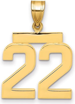 Diamond2Deal 14k Yellow Gold Medium Polished Number Charm Pendant