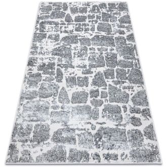 RugsX Rugsx - Alfombra Mefe Moderna 6184 Pavimentaci&oacute;n Ladrillo - Structural Dos Niveles De Vell&oacute;n Gris Oscuro Grey 180x270 Cm