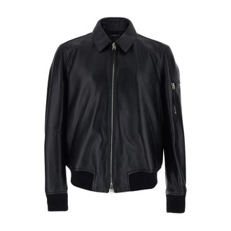 Tom Ford Soft Nappa Plonge Collar Blouson - Heren - Leren en Su&egrave;de Jassen - Zwart - XL - Leer - Jassen