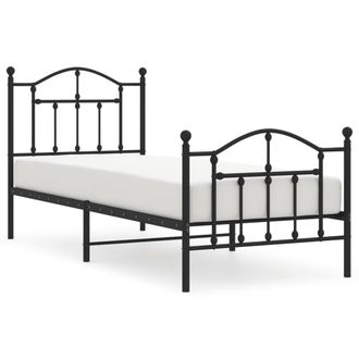Berkfield Home Metal Bed Frame with Headboard & Footboard Black 80x200 cm