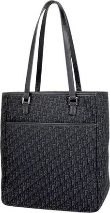 Dior Trotter Black Canvas Leather Tote Bag (Pre-Owned)