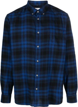 Woolrich plaid-check long-sleeve cotton shirt - men - Cotton - S - Blue