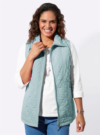 Casual Looks Steppweste CASUAL LOOKS, Damen, Gr. 36, kalkmint, 100% Polyester, unifarben, Westen Steppweste