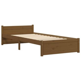 Berkfield Home Beautiful Bed Frame Honey Brown Solid Wood 75x190 cm Small Single