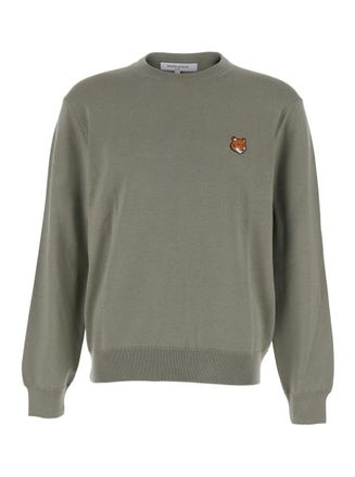Maison Kitsun&eacute; Olive Crew Neck Sweater
