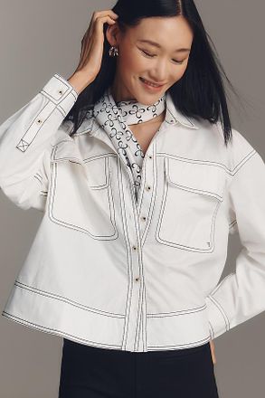 Pilcro Long-Sleeve Top-Stitch Buttondown Shirt