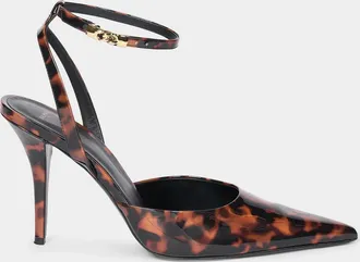 Balmain 95MM Tortoiseshell Patent Leather Pumps
