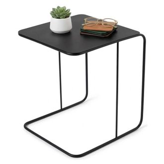 Dmora Mesa De Centro Cattaneo, Forma Rectangular, Material En Metal, Color Negro, 47x46x57h Cm Negro