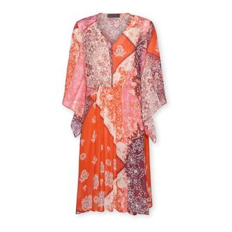 Elena Miro Jurk van Viscose met Print - Dames - Korte kleedjes - Veelkleurig - 2XL - Polyester - Kleedjes