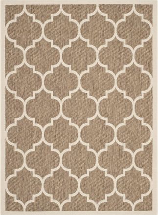 Safavieh Alfombra enrejado de polipropileno marr&oacute;n/blanco, 122 x 170 cm