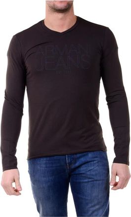 Armani Jeans Comfortabele Gebreide Trui - Heren - Ronde hals truien - Bruin - 2XL - Katoen - Truien & Vesten