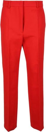 Sportmax Wolmix Stretchbroek - Dames - Straight fit broeken - Rood - 2XS - Wol - Broeken