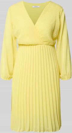 Zabaione Knielanges Kleid mit Plisseefalten Modell Im44sa in Hellgelb, Gr&ouml;&szlig;e XXL