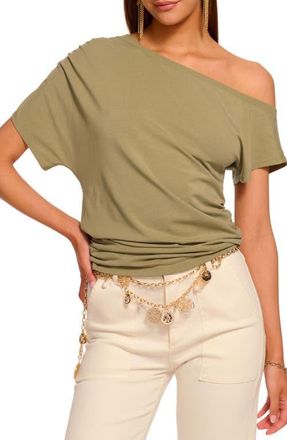 Ramy Brook Stella One-Shoulder Top in Safari at Nordstrom, Size Large