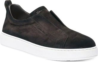 Santoni Victory Slip-On Sneaker in Dark Brown at Nordstrom, Size 10.5