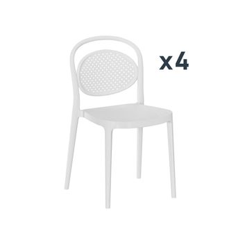 Klast Packs 4 sillas polipropileno blanco 43 x 80 cm