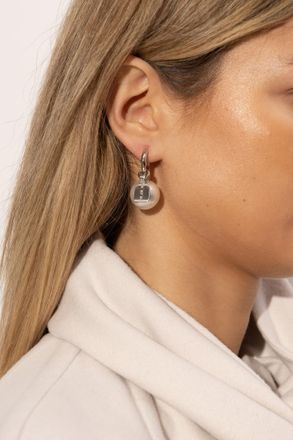 Balenciaga Brass Earrings, Womens, Silver