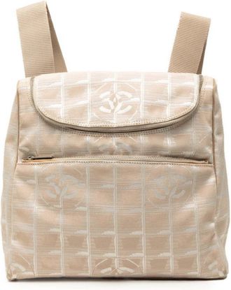 Chanel Beige Nylon Jacquard Backpack (Pre-Owned)