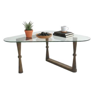 Dmora Mesa De Caf&eacute; Alaris, Mesa De Centro Baja, Revistero Para Sof&aacute;, Estante De La Sala De Estar, 96x81h41 Cm, Nuez, Con Embalaje Reforzado - Dmora