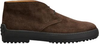Tod's Winter Veterschoenen - Heren - Veterlaarzen - Bruin - 42 1/2 EU - Leer - Schoenen