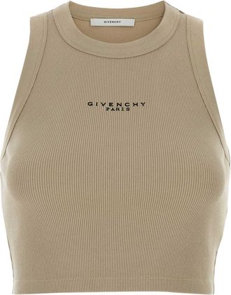 Givenchy Beige Stretch Cotton Crop Top