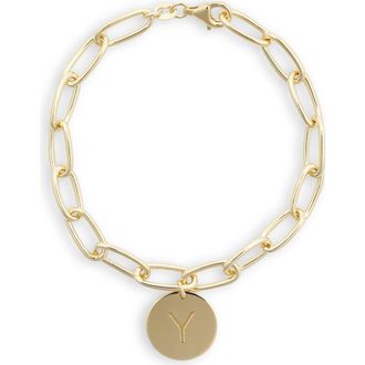 Meshmerise Initial Disc Charm Bracelet in Yellow-Y at Nordstrom Rack