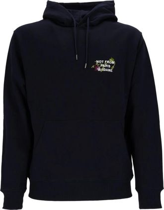 Dr&ocirc;le de Monsieur Slogan Hoodie - Heren - Hoodies - Blauw - S - Katoen - Hoodies & sweatvesten