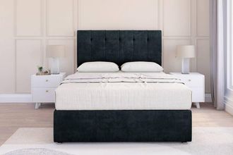 Sloomy Highbury Naples Divan Base No Drawers - 54 Headboard in Black | Size: Single
