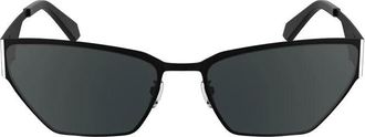 Calvin Klein Zwarte Metalen Cat-Eye Zonnebril - Dames - Zonnebrillen - Zwart - ONE Size - Accessoires