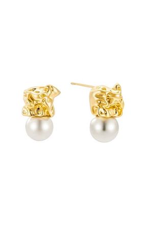 Untamed Petals Gossamer Pearl Drop Earrings in Gold at Nordstrom