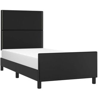 vidaXL Vidaxl - Estructura De Cama Sin Colch&oacute;n Cuero Sint&eacute;tico Negro 100x200 Cm