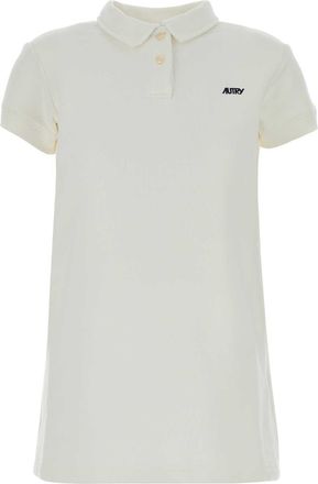 Autry White Cotton Polo Dress
