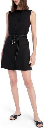 Favorite Daughter The Cece Sleeveless Linen Blend Minidress in Black at Nordstrom, Size 12